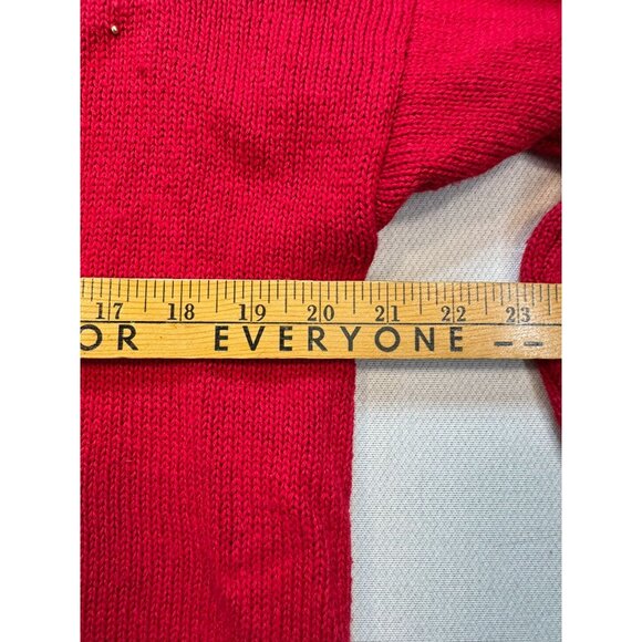 Vintage Kathie Lee Womens Holiday Cardigan Gold Embroidery & Button Accents Larg - Picture 9 of 12